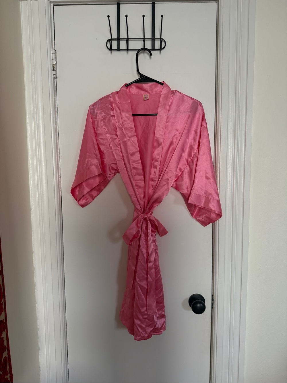 Pink silk robe